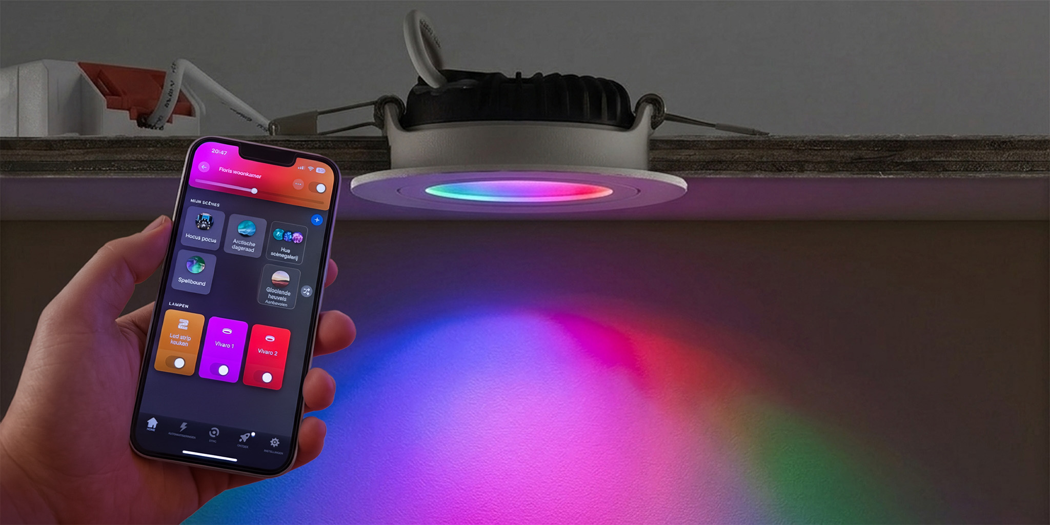 vivaro-zigbee-RGBWW-smart2.jpg, smart home, LED-licht, RGB-verlichting, mobiele app, slim apparaat